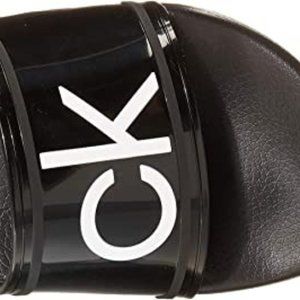 Calvin Klein Black Austin CK Logo Strap Slide Sandal Men's Size 9 KCAUSTIN-Z 001